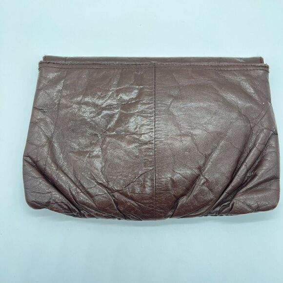 Vintage Brown Genuine Leather Clutch Purse - Picture 3 of 10